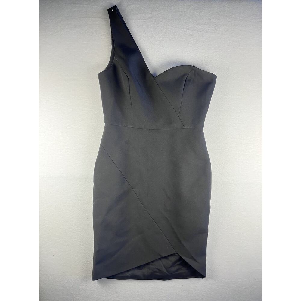 BCBGMAXAZRIA Women’s One Shoulder Black Cocktail Dress Size 2 – Asymmetrical